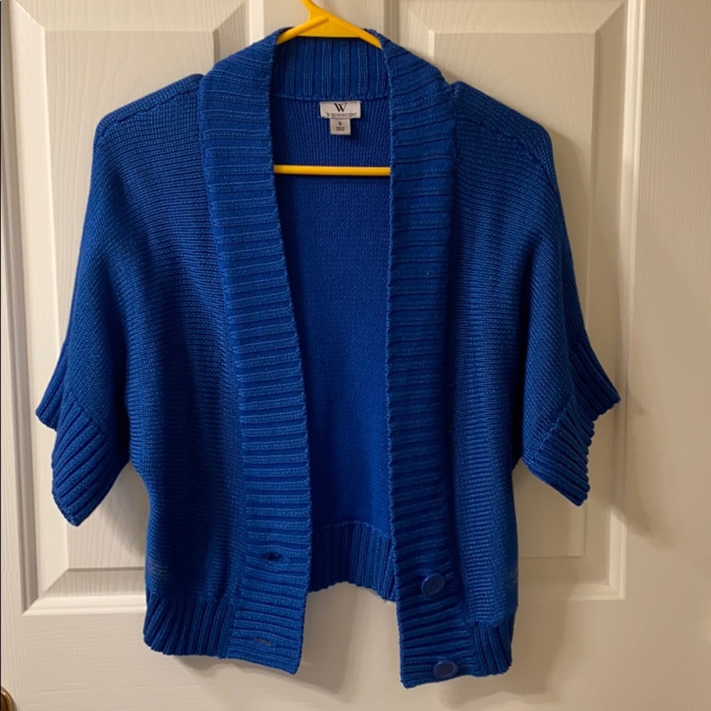 Cobalt blue sweater shrug